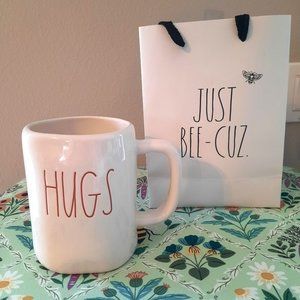 Rae Dunn Hugs Mug with Gift Bag Just Bee Cuz